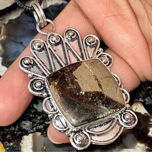 Septarian Dragon Stone Pendant 2 1/2”